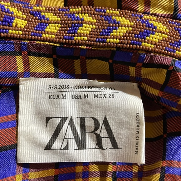 VINTAGE ZARA SILK BLOUSE WITH BEADED ACCENTS NWT M - Picture 3 of 14